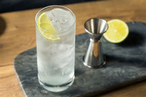 Immagine di un bicchiere Collins con cocktail al gin e timo