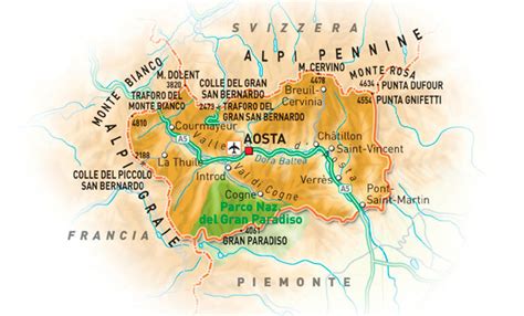 Mappa della Valle d'Aosta con evidenziata la zona di Champdepraz