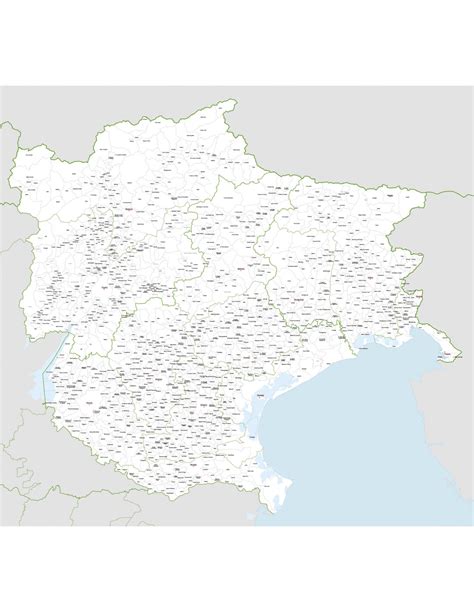 Mappa del Triveneto con le zone di produzione del Pinot Grigio