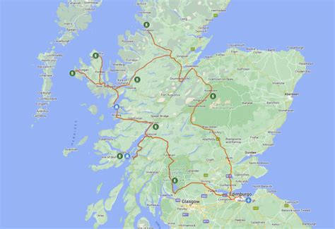 Mappa delle Highlands scozzesi con evidenziate le aree di produzione del whisky