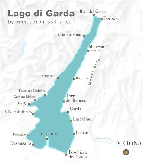 Sezione trasversale del Lago di Garda con indicazione della profondità di affinamento