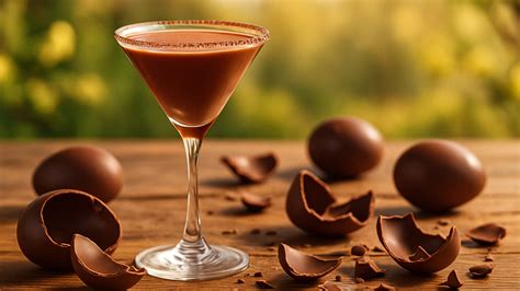 Decorazione di cocktail con riccioli di cioccolato