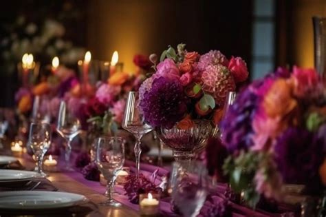 Allestimento tavola per aperitivo con fiori e candele