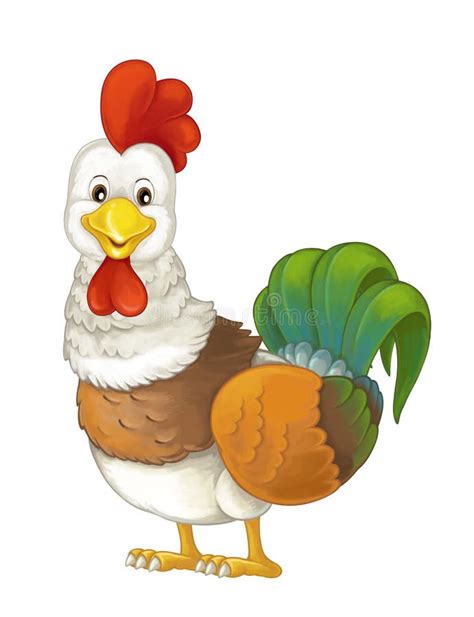 Illustrazione colorata di un gallo allegro