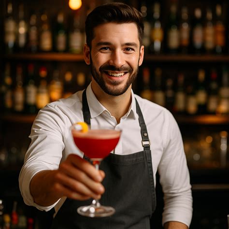 barman esperto che prepara un cocktail