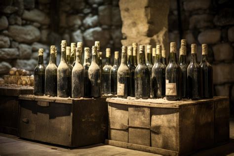 Illustrazione storica di bottiglie di vino antiche