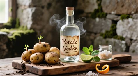bottiglia di vodka accanto a ingredienti per cocktail