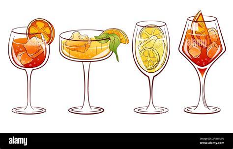 Illustrazione stilizzata di un bicchiere di Aperol Spritz