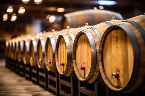 Barriques di rovere in una cantina