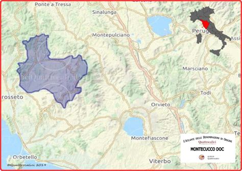Mappa della Denominazione Montecucco DOCG con i confini territoriali