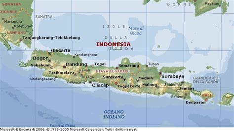 Mappa dell'isola di Giava con antichi percorsi commerciali