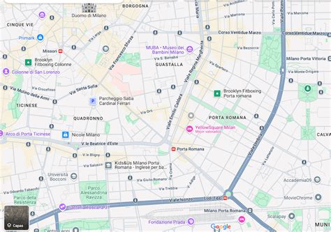 Mappa del quartiere Porta Romana a Milano