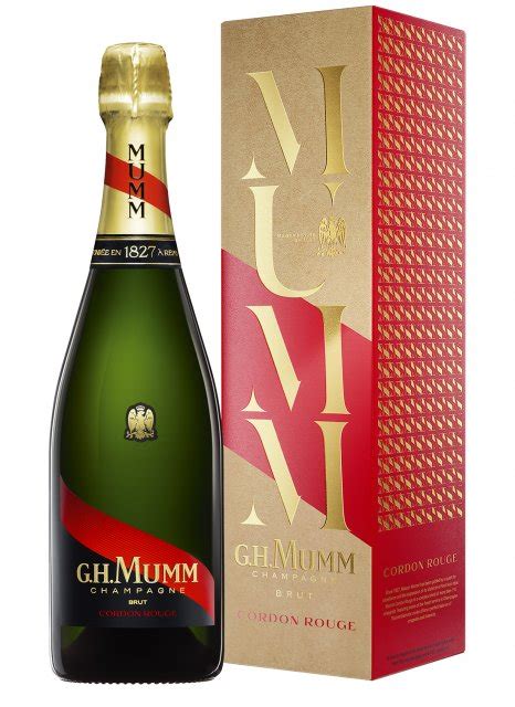 Bottiglia di Champagne Mumm Cordon Rouge con nastro rosso