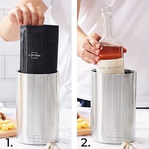 Glacette in acciaio inossidabile con bottiglia di champagne