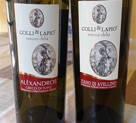 Bottiglie di Greco di Tufo e Fiano di Avellino