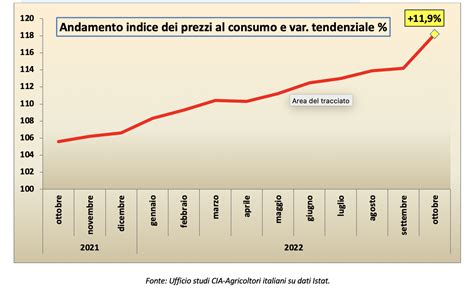 Grafico che mostra la variazione dei prezzi per diverse annate