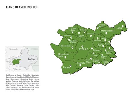 Mappa della zona di produzione del Fiano di Avellino