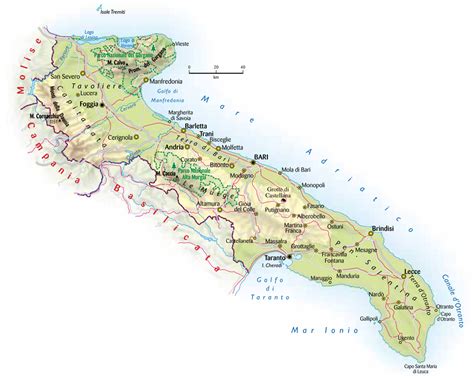 Mappa della Puglia con le zone vinicole