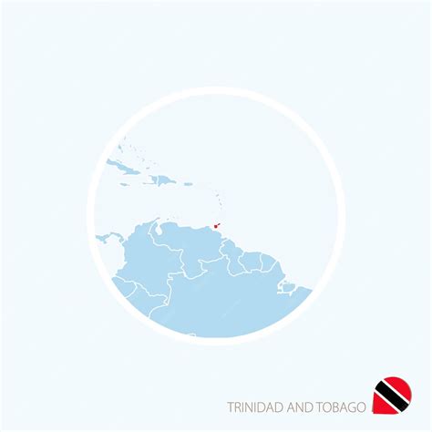 Mappa dei Caraibi con Trinidad e Tobago evidenziata