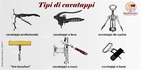 Diverse tipologie di cavatappi