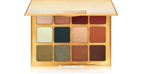 palette di ombretti con tonalità oro, champagne e argento