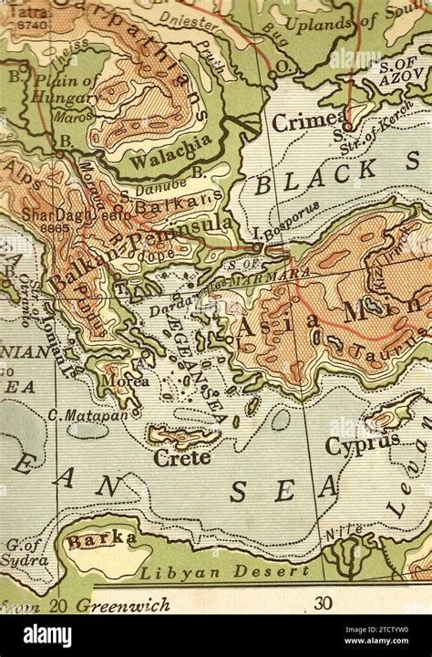 Antica mappa dell'Europa orientale