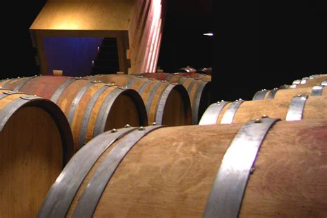Interno di una botte di barrique