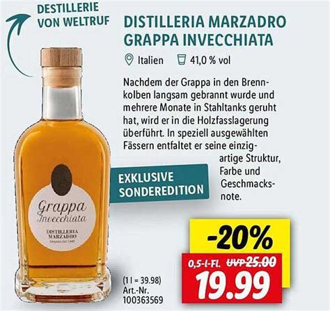 Bottiglie di grappa Marzadro invecchiata