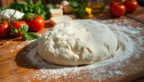 Impasto per pizza appiccicoso in ciotola