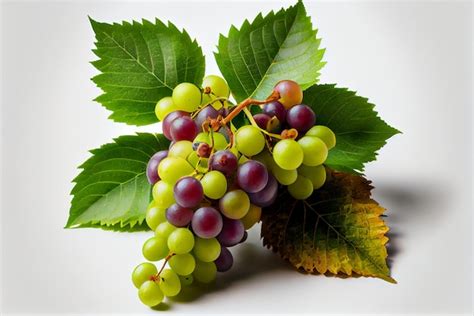 Coppia di grappoli d'uva bianca e rossa