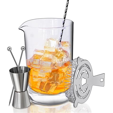 Mixing glass con bar spoon e strainer
