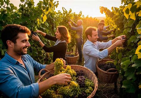 Vigneti in autunno durante la vendemmia