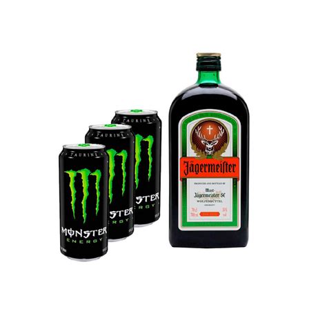 bicchiere con Jägermeister e Monster Energy