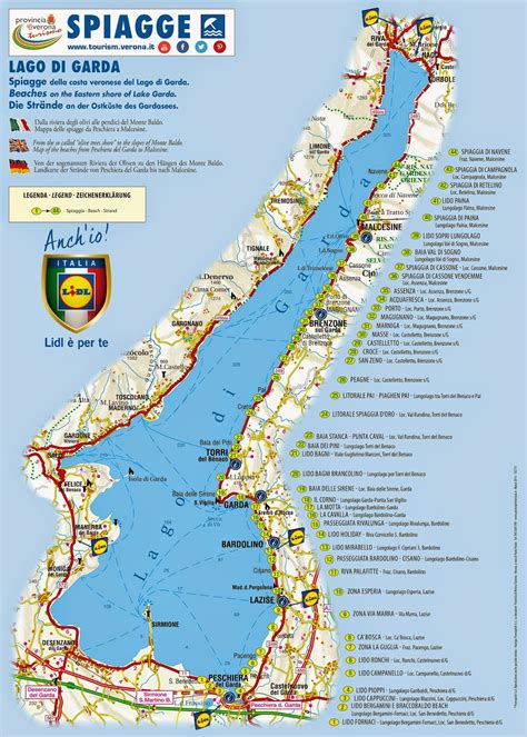 Mappa del Lago di Garda con indicazione delle principali zone vinicole
