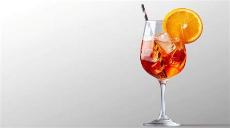 Un bicchiere di Spritz colorato con arancia e ghiaccio