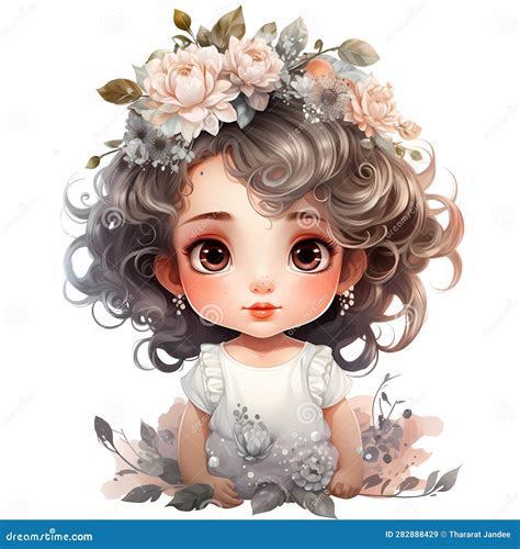 Illustrazione di una sposa con fiori d'arancio tra i capelli