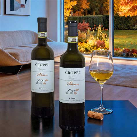 Calice di vino Albana Secco con riflessi dorati