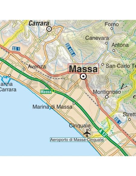 Mappa della provincia di Massa-Carrara con evidenziate le zone vitivinicole