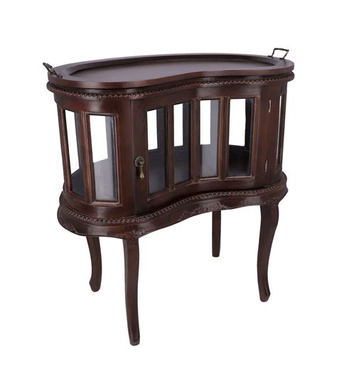 Tavolino porta liquori in legno con vassoio