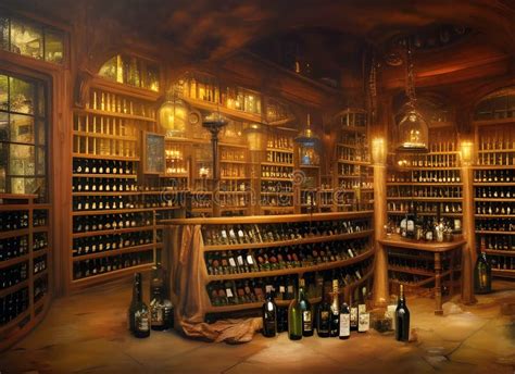 Interno di una bottega alimentare con scaffali di vino