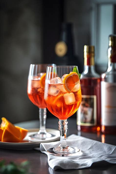 Coppa di Spritz con arancia e ghiaccio