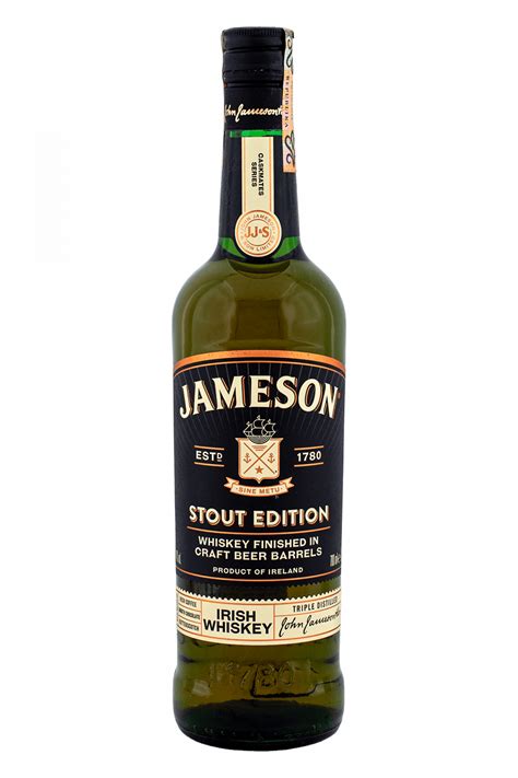 Bicchiere di Jameson Caskmates Stout Edition con note di degustazione illustrate