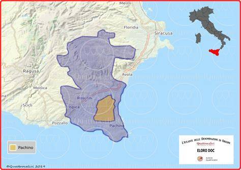 Mappa della zona DOC Eloro Pachino