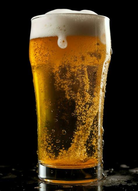 Primo piano di un bicchiere di birra con una schiuma densa e persistente