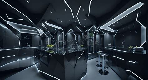 Illustrazione di una cantina moderna e futuristica