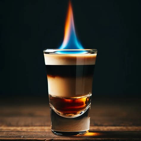 Cocktail B52 servito con fiamme