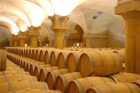 Barrique in una cantina di invecchiamento