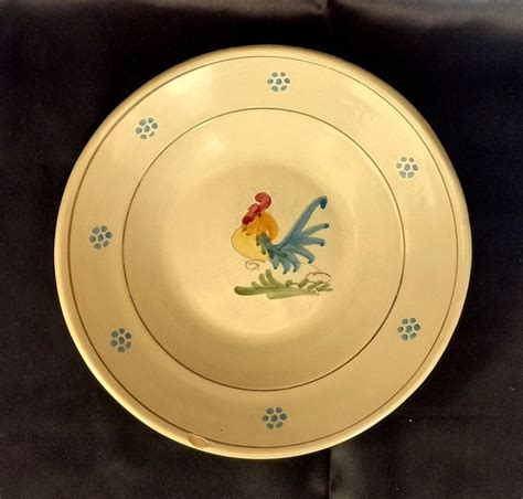 Piatto in terracotta con disegno del gallo