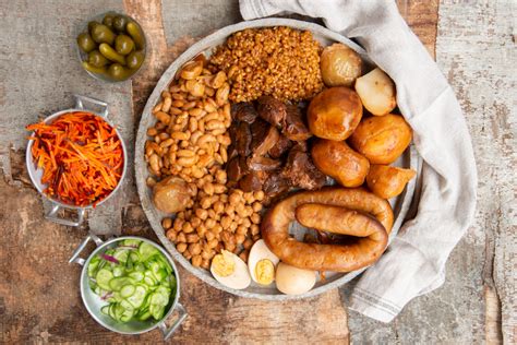 Diagramma che illustra le categorie di cibo kosher: Milchig, Fleischig, Parve