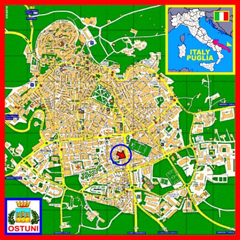 Mappa di Ostuni con evidenziate zone vitivinicole